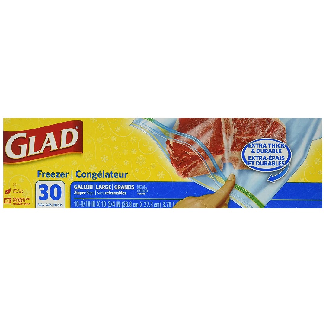 Glad freezer Bag, Gallon 15ct 3 Packs