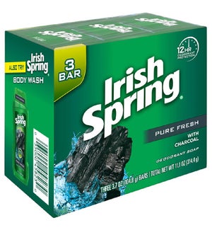 IRISH SPRING BAR SOAP #5823 CHARCOAL PURE