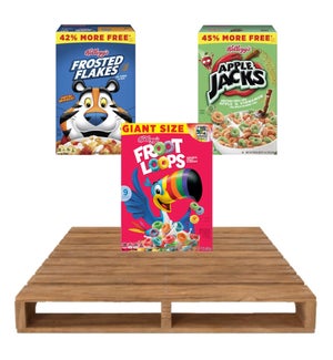 KELLOGG'S CEREAL FROSTED FLAKES,APP JACKS&F