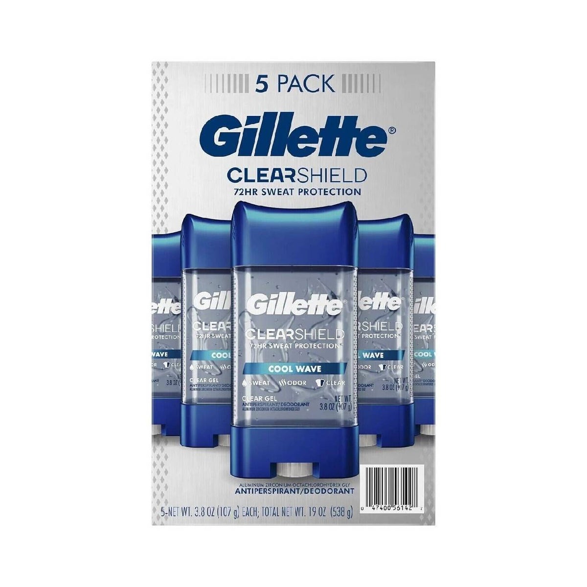 GILLETTE 56127 COOL WAVE CLEAR GEL DEODORANT shaving supplies U.W