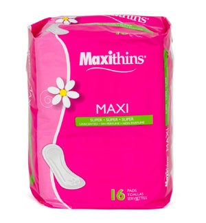 MAXITHINS PADS #12420 SUPER UNSCENTED