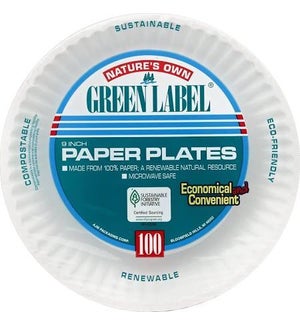 PAPER PLATE #69102 9" PLATE 100CT
