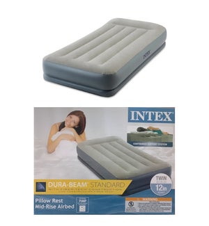 INTEX #64115EP TWIN AIRBED W/PILLOW REST&PUMP