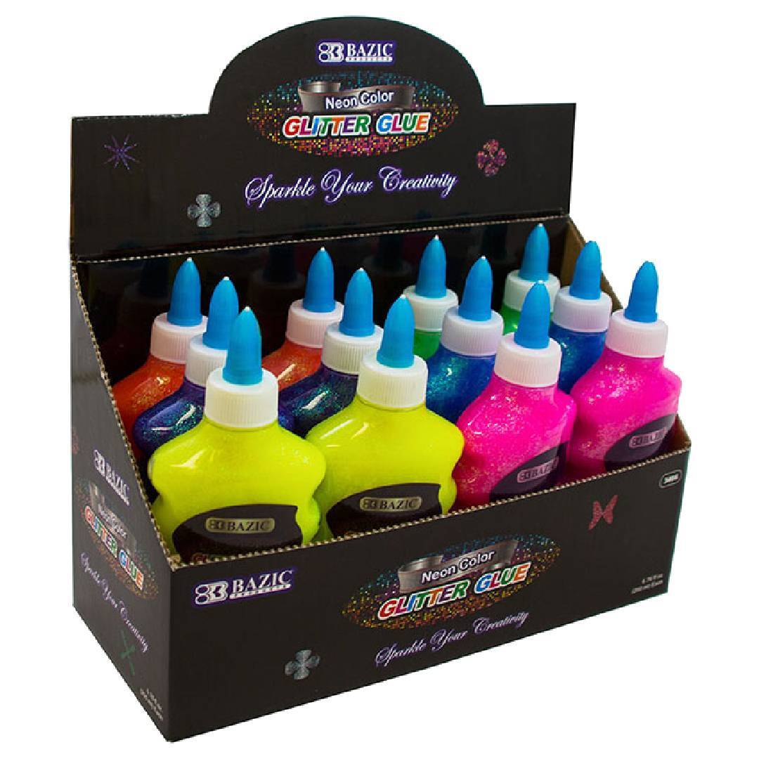 Bazic 3482 0.21 oz 5 Neon Color Glitter Shaker