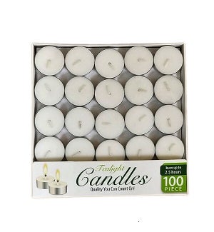 TEALIGHT CANDLES #48202 WHITE