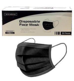 DISPOSABLE FACE MASK 3 LAYERS BLACK