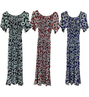 WOMEN'S LONG DRESSES #36 FLORAL W/SLEEVE