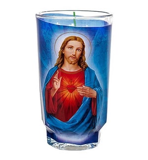 CUP CANDLE #16155 SACRED HEART WHITE