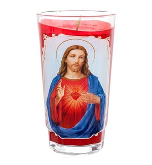 CUP CANDLE #16180 SACRED HEART PRAYER