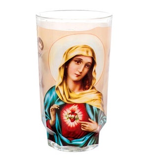 CUP CANDLE #16187 OUR LADY OF SACRED HEART