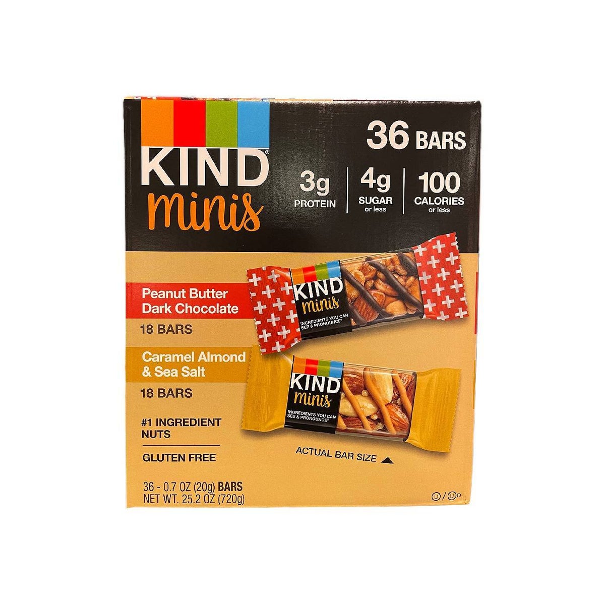 KIND BAR 338 MINIS PEANUT BUTTER & CARAMEL snacks U.W.I Universal