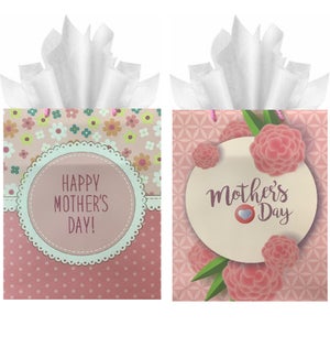 MOM DAY #82737 GIFT BAGS W/ROSES & GLITTERS