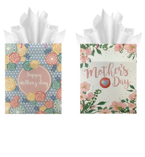 MOM DAY #82740 GIFT BAGS W/ROSES & GLITTERS