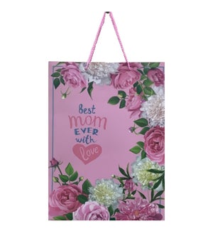 MOM DAY #82747 GIFT BAGS W/ROSES & GLITTERS