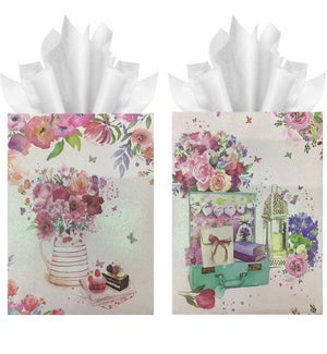 MOM DAY #82750 GIFT BAGS W/ROSES & GLITTERS