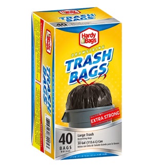 U #IN85495 BLACK DRAW STRING TRASH BAG