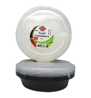 U #RP86360 B&W FOOD CONTAINER, ROUND