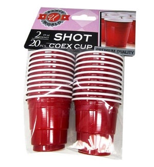 U #CN91025 CO-EX SHOT CUPS RED