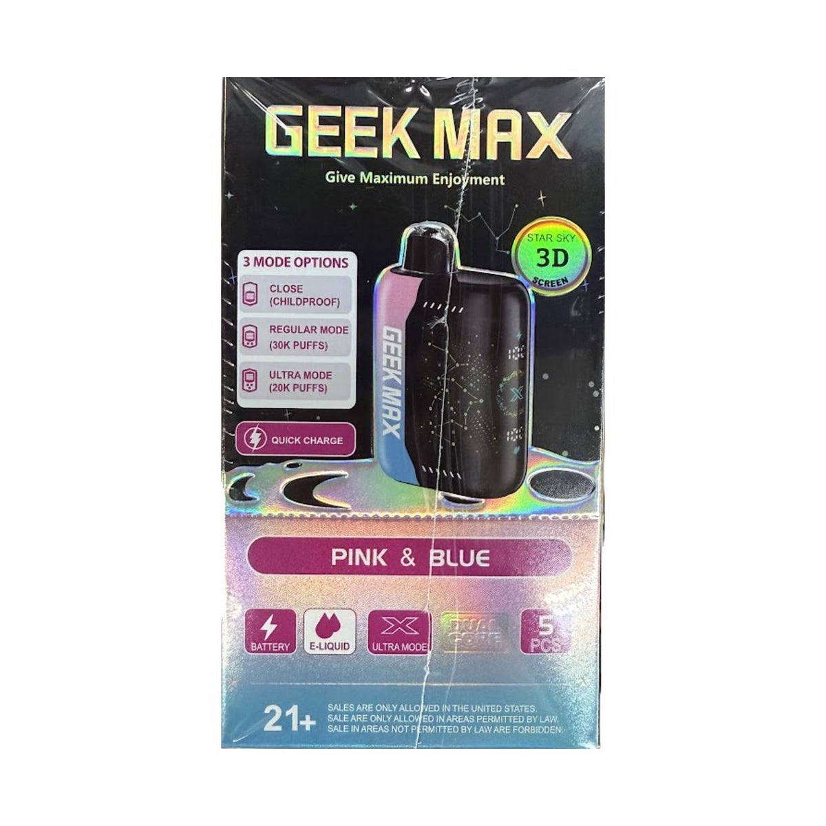 GEEK MAX PINK & BLUE VAPE DISPOSABLE - disposables vape | U.W.I Universal Wholesalers INC. GEEK MAX PINK & BLUE VAPE DISPOSABLE - disposables vape | U.W.I Universal Wholesalers INC.