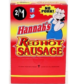 HANNAH'S # RED HOT SAUSAGE 2/$1.00