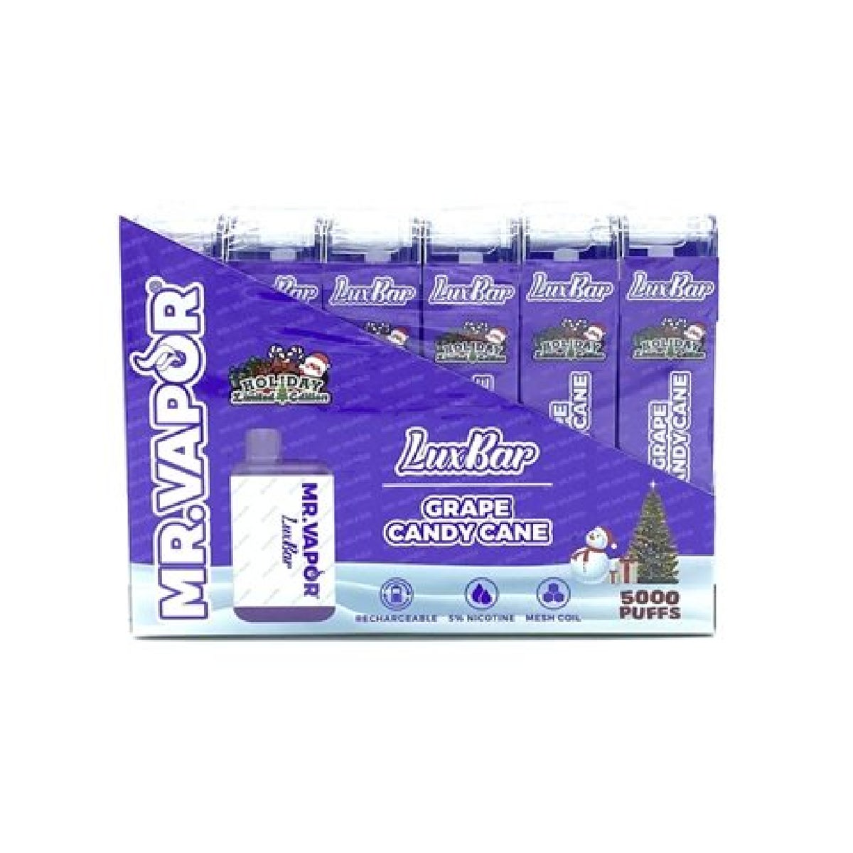 MR VAPOR LUXBAR GRAPE CANDY CANE VAPE DISPOSABLE - disposables vape