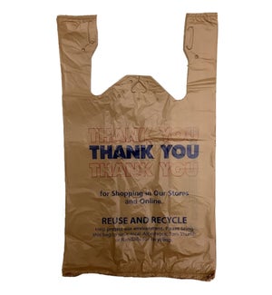 T SACK BEIGE THANK YOU BAGS W/RED & BLUE PRINT 1/7
