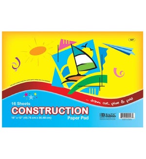 BAZIC #527 CONSTRUCTION PAPER PAD