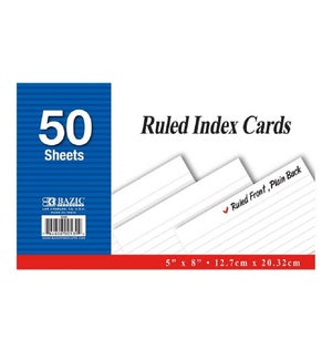 BAZIC #539 INDEX CARDS, WHITE RULED