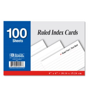 BAZIC #557 INDEX CARDS, WHITE RULED
