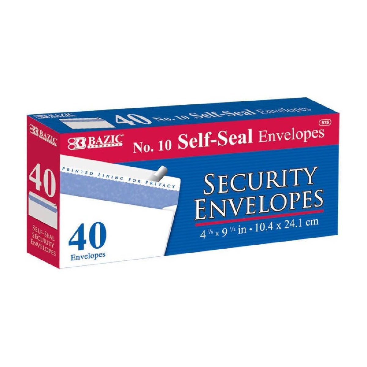 BAZIC 575 SECURITY ENVELOPES SELF SEAL envelopes and mailers U.W.I