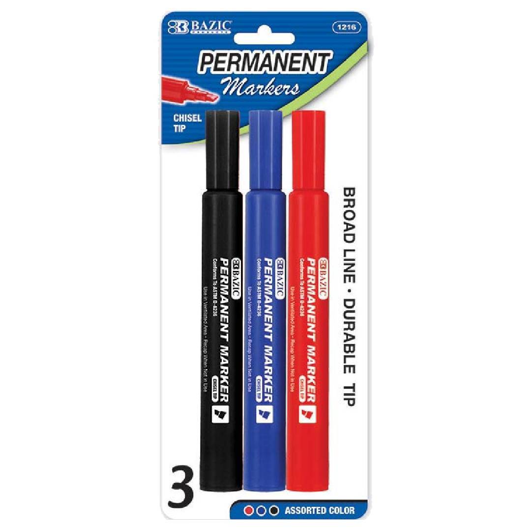 BAZIC Assoretd Color Broad Line Washable Jumbo Markers