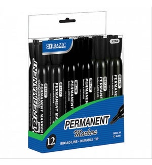 BAZIC #1274 CHISEL TIP PERMANENT MARKERS
