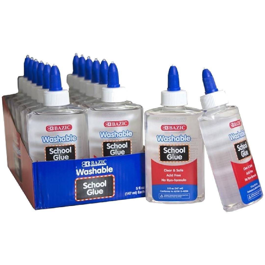 Bazic Glue Set (2 Washable School Glue + 3 Glue Pen) - Northland Wholesale