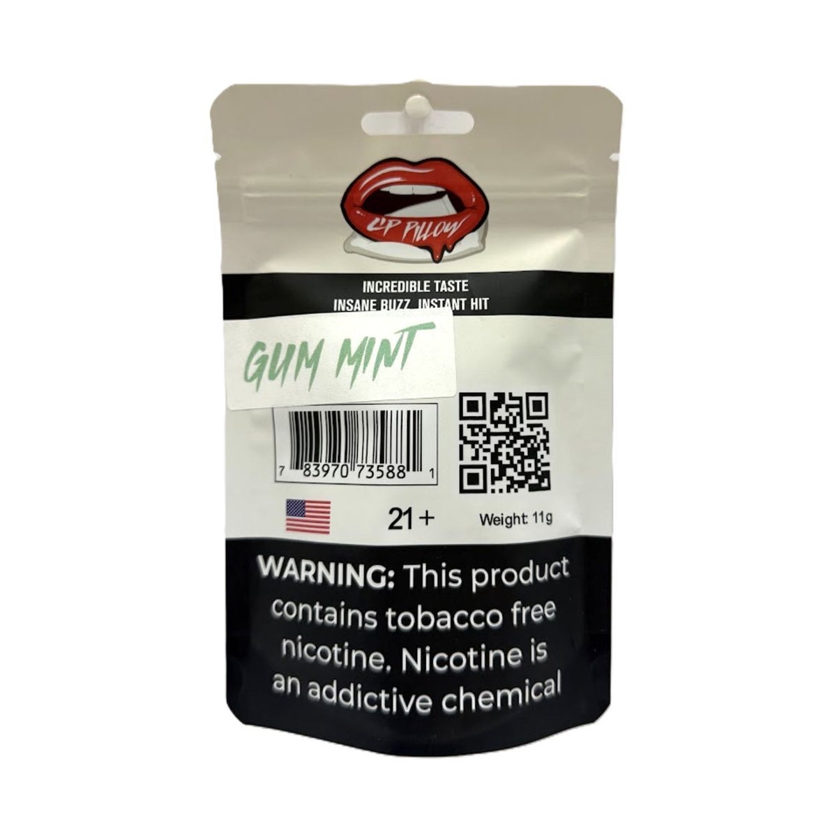 gum tobacco pouch LIP PILLOW GUM MINT NIC POUCHES - nicotine pouches (no tobacco)