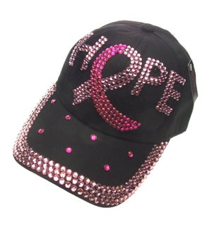HAT PINK RIBBON #DHT695 HOPE SEQUIN