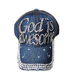 JEANS CAP #18545 GOD IS AWESOME W/ST