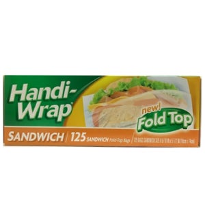 HANDI WRAP SANDWICH BAGS 39533 FOLD TOP