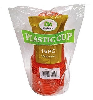 PLASTIC CUP 16OZ RED