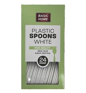 DO #1624 WHITE SPOONS CUTLERY, PLASTIC