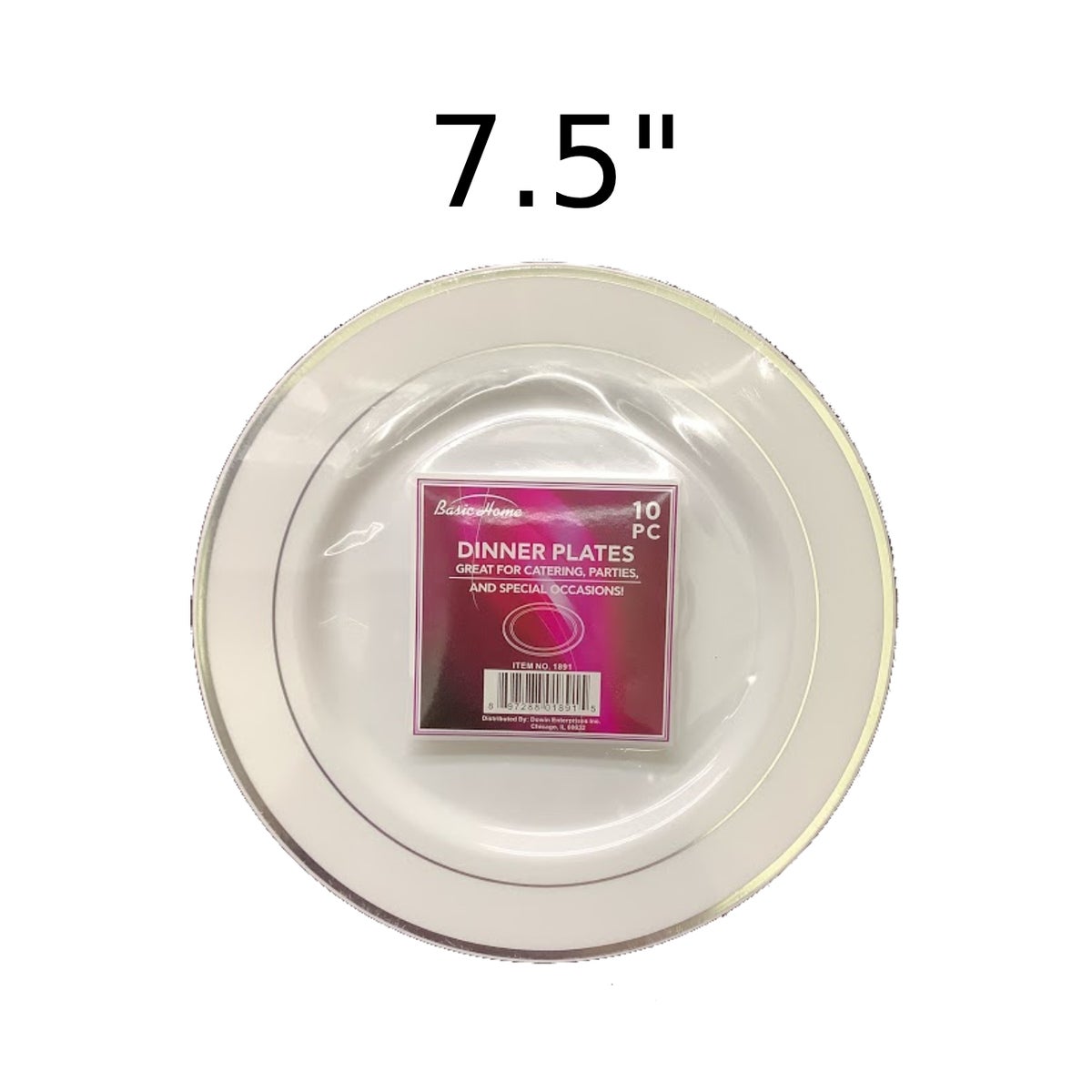 DO 1890 SALAD PLATE,PLASTIC WHITE W/HOT STAMP plastic ware U.W.I