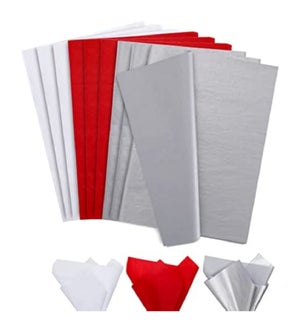 TISSUE PAPER #45836 RED,WHITE,SILVER