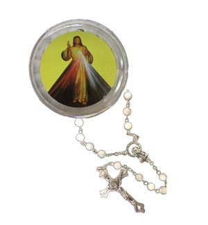 REL ROSARY #RBL3-20T41 DIVINE MERCY W/CASE