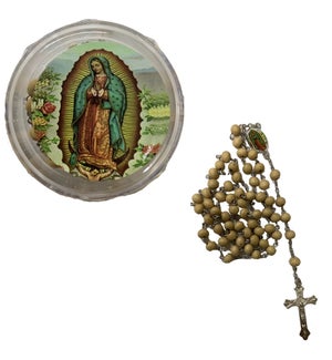 REL ROSARY #RH73-21T45 GUADALUPE W/CASE