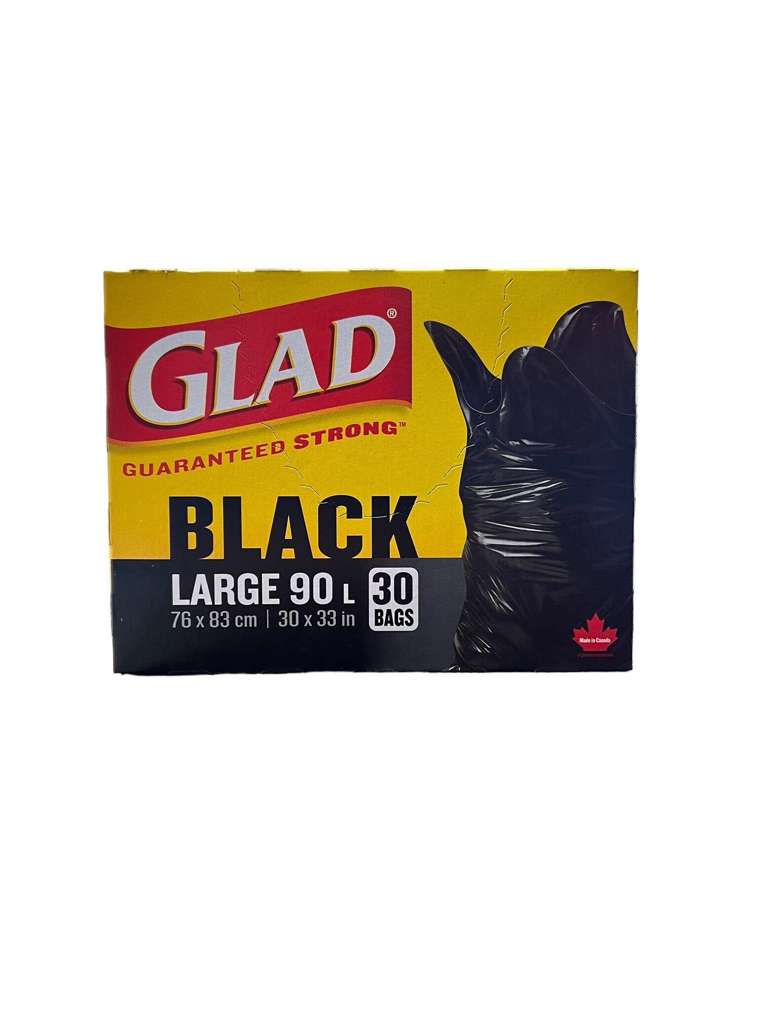 Glad Guaranteed Strong 30 Gallon Lg Blk Trash Bags, 15 ct