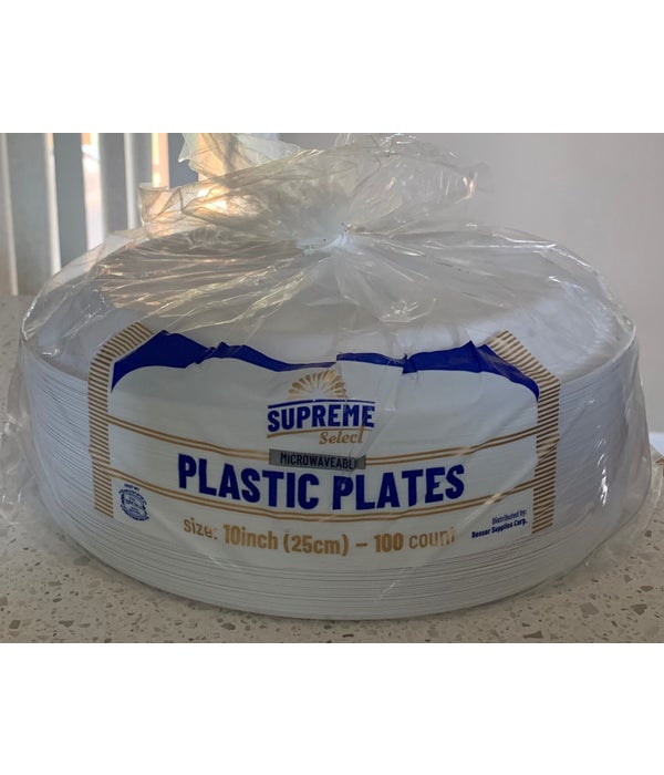 10" PLASTIC PLATES 4/100CT