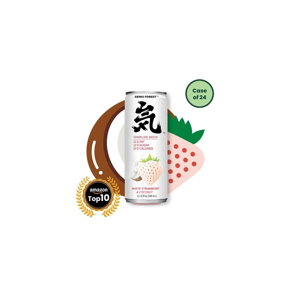 GENKI FOREST WHITE STRAWBERRY&COCONUT 4/6PK (6X11.5OZ)