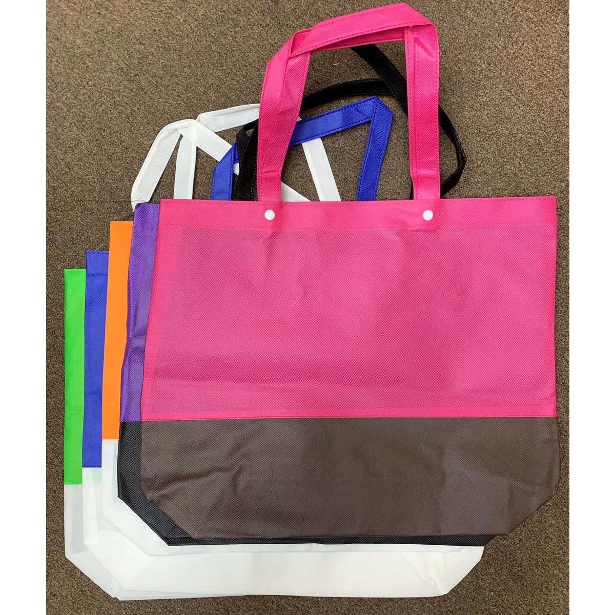 15X19 TWO TONE REUSABLE SHOPPING BAGS 1DZ