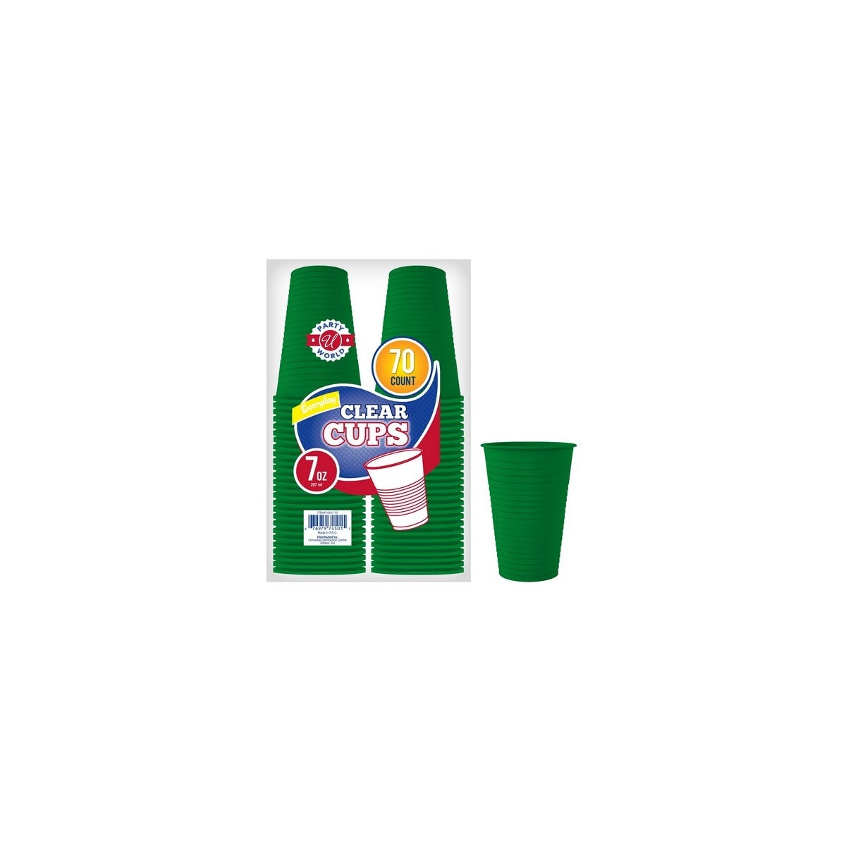 7OZ GREEN PLASTIC CUPS 36/70CT