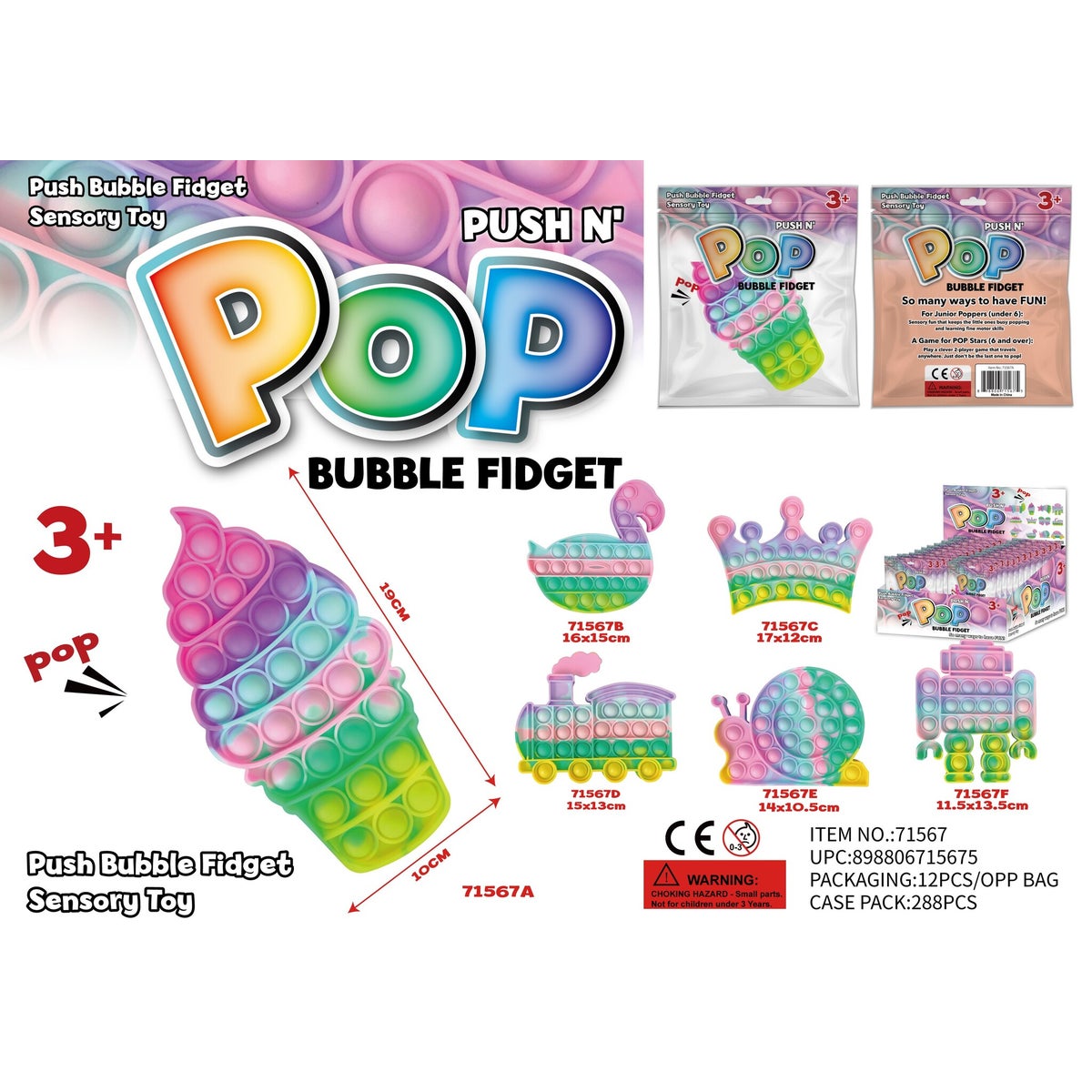 PUSH N' POP BUBBLE FIDGET 24CT