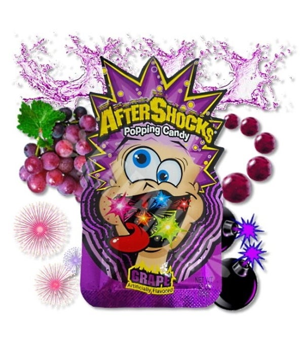 AFTERSHOCKS POPPING CANDY GRAPE 24/0.33OZ
